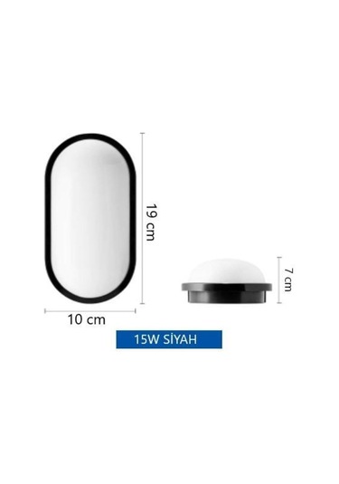 Balkon Lambası Teras Lambası Aydos 15w Siyah Duvar Lambası Beyaz Işık Banyo Lambası Tavan Lambası Siyah