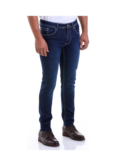 Hatemoğlu Lacivert Slim Fit Düz Düşük Bel Kot Pantolon Lacivert