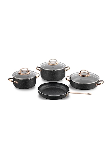 Korkmaz Galaksi 7 Parça Rosa Gold Tencere Seti