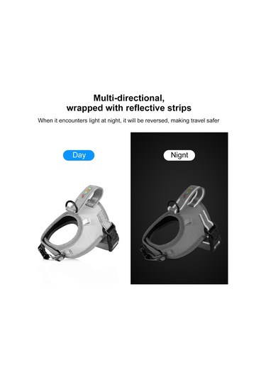 Funadd Traction Rope Reflective Breatheable Nylon Pet Vest Dog Harness, Size: S Grey