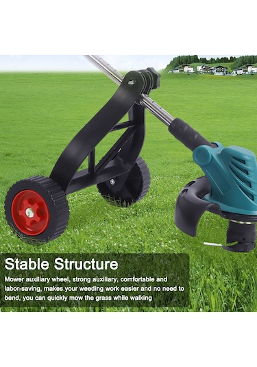 Evrensel Tel Tırpan Yardımcı Tekerlek Pratik Kablosuz Çim Biçme Makinesi Aksesuarı 25-28mm Ayarlanabilir Çim Kesici Destek Tekerleği