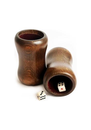 Helena Wood Art Ahşap Zar Fincanı Ve Vido Zar Seti