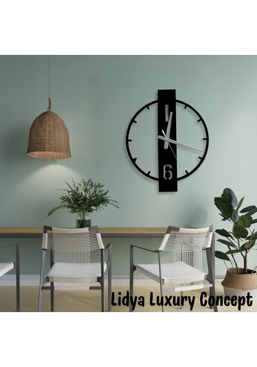 Elektrostatik Boyalı Metal Duvar Saati Sessiz Saat Mekanizması Siyah