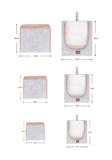 6'lı Gri Valiz Düzenleyici I Bavul Içi Organizer Set I Seyahat Hurcu Açık Gri