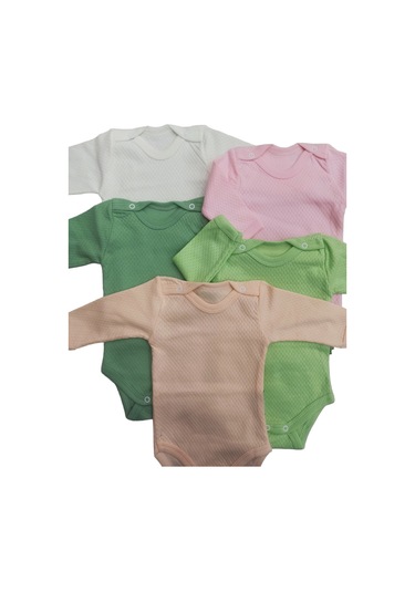 Özdemirli Bebe Uzun Kollu Çıtçıtlı Badi Bisiklet Yaka Body Zıbın (5li Paket)