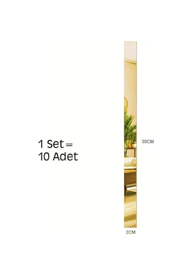 Şerit Pleksi Ayna 2cmx30cm 5 Adet - Gold Diğer