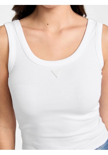 Guess Patch Kadın Beyaz Top W5yp54ka0h1-g011 Beyaz