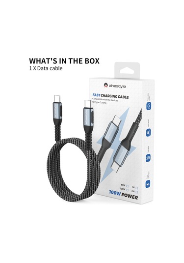 Ahastyle XC01 Tip-c Tip-c 1 M Usb-c Pd Hızlı Şarj Kablosu 100 W