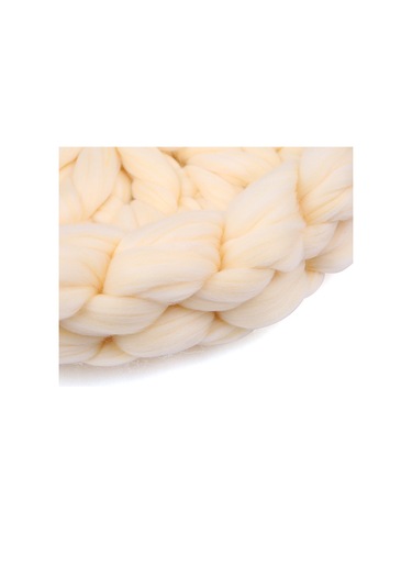 Moveevo Yenidoğan Fotoğraf Paspası Yumuşak Ve Rahat El Dokuması Battaniye 40 5cm Süt Beyazı Beyaz