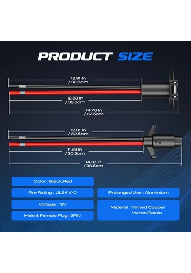 Cordial 8 Numara Tel Trolling Motor Soketi 12v 24v 10awg 2 Tel Minn Kota Bot Erkek Kadın Trolling Motor Hızlı Bağlantı 1 Çift Uyumlu Pil Olmadan