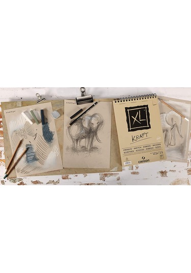 Canson XL Kraft Eskiz ve Resim Defteri Spiralli 40 Sayfa A5. B