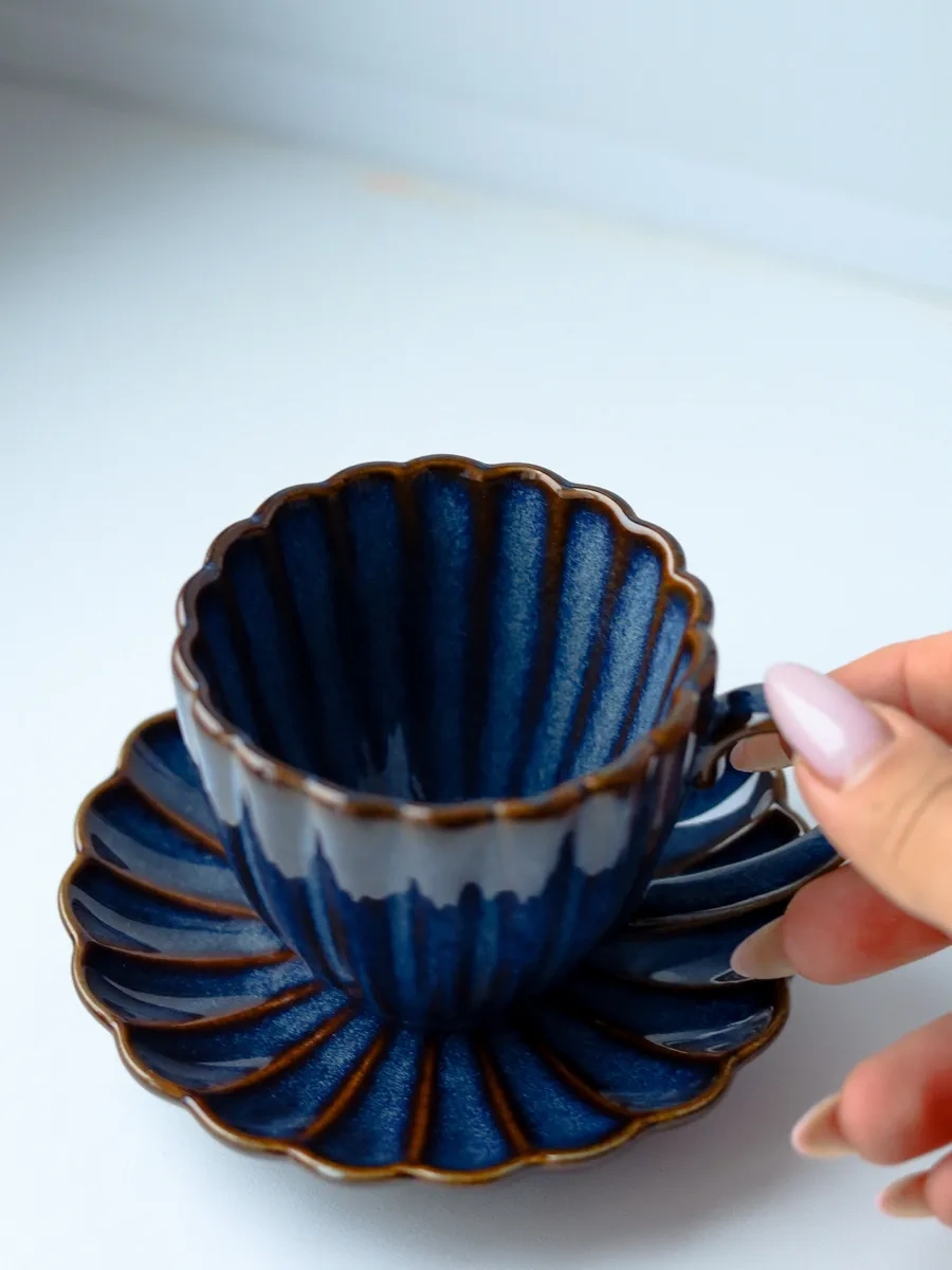 Aberu Shop Çay/ Kahve Takımı Fincan Ve Tabak 150ml 397771066 Mavi Topaz