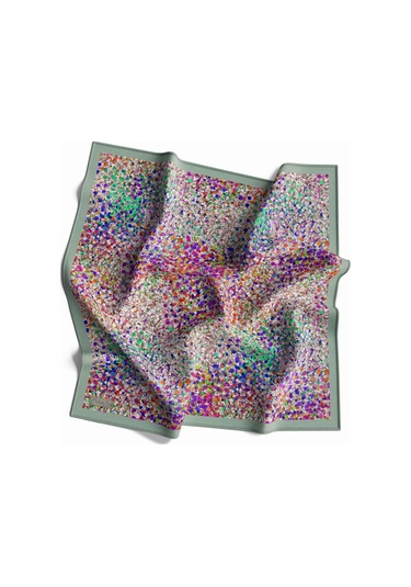 90 X 90 Dijital Bambu Kraş Eşarp -03565 - 90 X 90 / Açık Yeşil Açık Yeşil