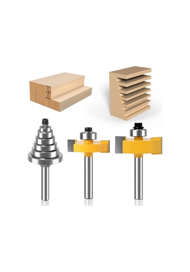 Jinchao-router Bitleri, 6, 8, 12mm Şafak Yönlendirici Biti 6 Rulmanlı, 1/2 'h 1/4' Shank Ahşap Kesici