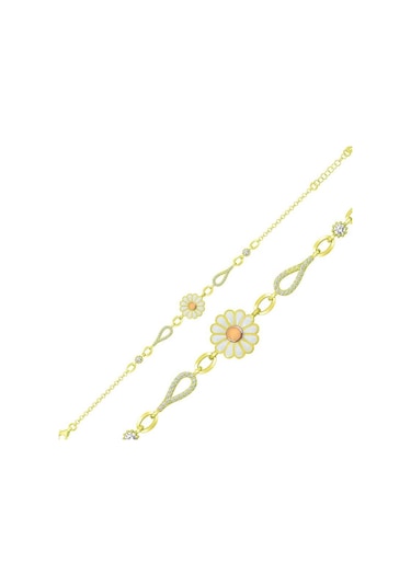 925 Ayar Gümüş Gold Papatya Kadın Bileklik Gümüş - Rose Gold
