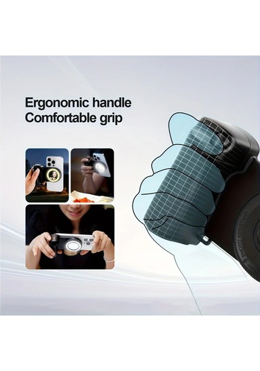 Xuweiwei Siyah Doldurucu Isik Aynali Kamera Tutacagi 360 Derece Ayarlanabilir Manyetik Telefon Standi Siyah-