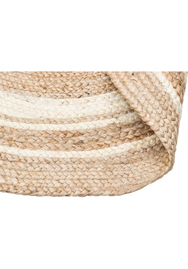 Eko Halı Juno Ech 01R Natural Whıte El Dokuma Naturel Jüt Hasır Halı - 120X120