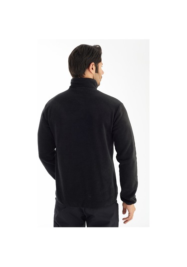 Crozwise Yarım Fermuarlı - Erkek Siyah Spor Polar - 6036-10 Siyah