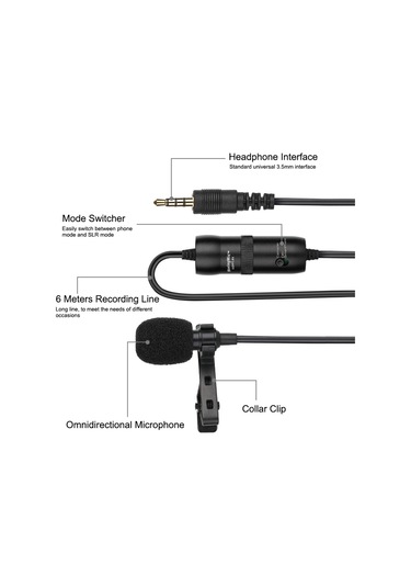 Singree Taşınabilir Klipsli Mikrofon - 6m Kablo, Yüksek Kaliteli Kayıt Ve Karaoke İçin