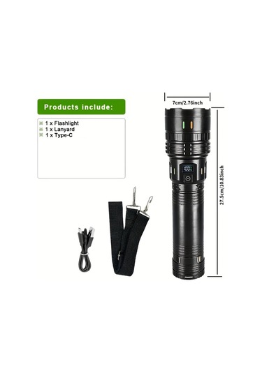 Brightnova 1 Adet Base Model Acil Durum Aydınlatma El Feneri Kırmızı Ve Mavi Yanıp Sönen Ultra Parlak Kamp Balıkçılık Bisiklet İçin Altın