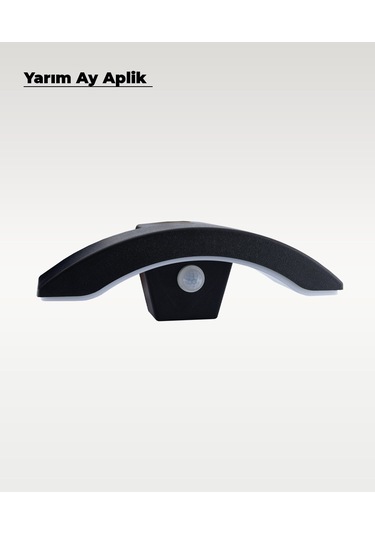 Siyah Sensörlü Led Yarım Ay Aplik 3200k Sarı Işık Siyah