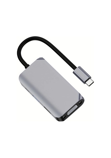 Honeybeeshop 4ü 1 Arada Usb C Hub Hdtv Vga Usb 30 4k 1080p 100w Hızlı Şarj Alüminyum Kasa Altın Kaplama Port Dizüstü Macbook Uyumlu Dell Hp