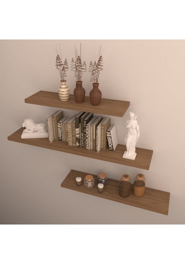 Rafkestir 3 Lü Raf Set ( 100-75-65 ) Kafkas Meşe ( Mat )