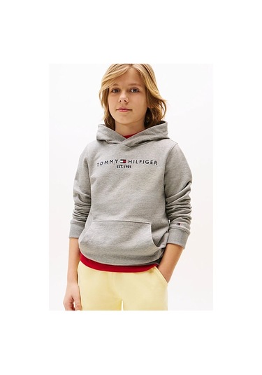 Unisex Çocuk Th Essential Hoodie Kapüşonlu Sweatshirt - Gri Light Grey Heather