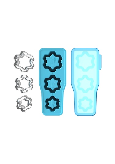 Sones Stanley Silikon Buz Bölmesi Büyük Kapasiteli Kapaklı Buz Kalıbı İçin, Stil: Kar Tanesi Mavisi Diğer