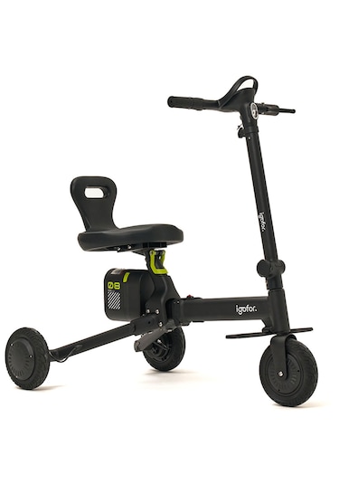 İgofor 3 Tekerlekli Katlanabilir Elektrikli Oturulabilir Scooter Siyah