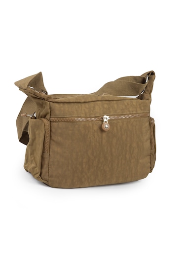 Krinkıl / Klinkır Su Geçirmez Kumaş Çok Gözlü Çapraz Kol Ve Omuz Postacı Çantası 116g Taba