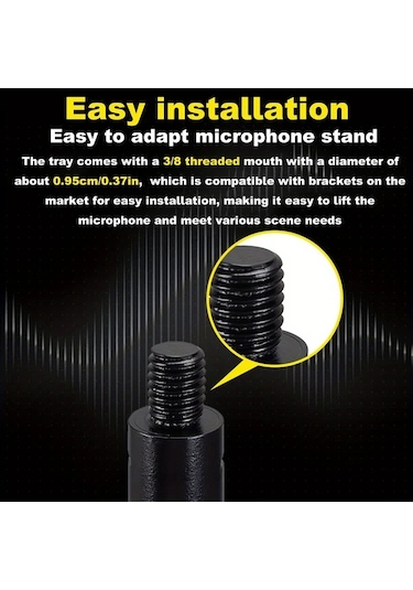Sunshine011 Mikrofon Standı İçin 6'lı Mikrofon Tutucu - Siyah Plastik Mikrofon Organizatörü