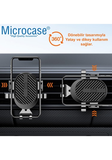 360° Araç İçi Izgaralıktan Kelepçeli Telefon Tutucu - AL3733