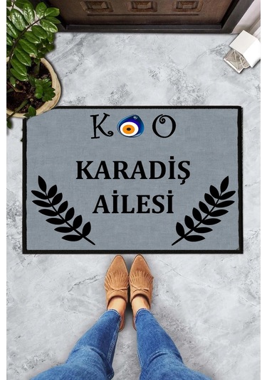 Harfler Ve Soyisimli Kişiye Özel Tasarım Kapi Paspas 60x40cm Kapi Onu Paspasi Çok Renkli