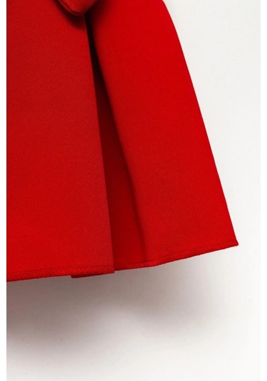 Fiyonklu Kız Çocuk Etek Kırmızı