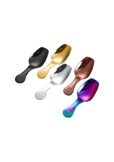 Jzcat 5 Parça Set 304 Paslanmaz Çelik Kısa Saplı Çay Kaşığı Tatlı Kaşığı