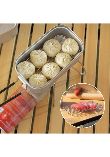 Mufunye El Taşınabilir Alüminyum Alaylı Yemek Kutusu , Isıya Dayanıklı Sap - Mini Boyutlu Çok Renkli