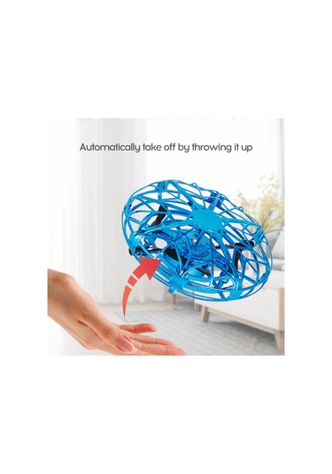 Mini Uçan Soğuk Işık İndüksiyon Askı Drone El İle Hareket Kontrolü Dört Kanatlı Uçan Oyuncak Hediye Mavi