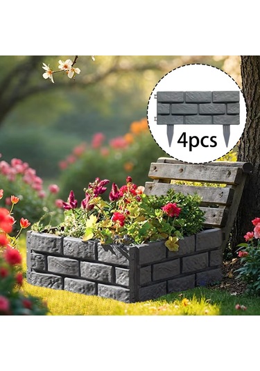 Homyl 4 Parça Bahçe Çiti Kenarı Peyzaj Yolları Kaldırımlar