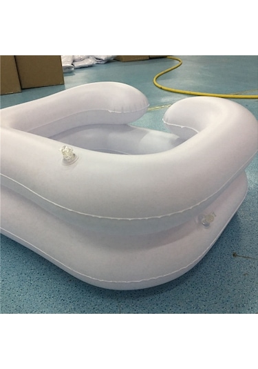 Srıwen 2020 Şişme Şampuan Havzası Küvet Engelliler İçin Taşınabilir Saç Yıkama Havzası Handikap Yatak Dinlenme Yardımı Yatalak Beyaz