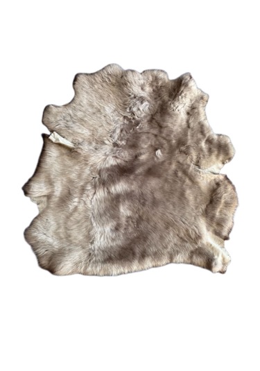 Naturel Uzun Tüylü Koyun Postu - Doğal Post Paspas Gri