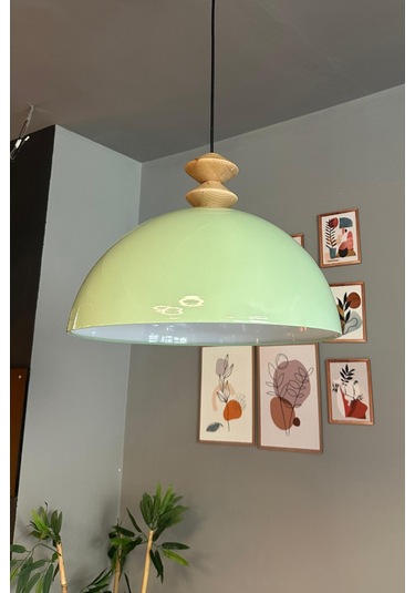 Linate Mint Q Kafa Başlık Avize Tekli Sarkıt Salon Kuaför Dekoratif Aydınlatma Mint Yeşili