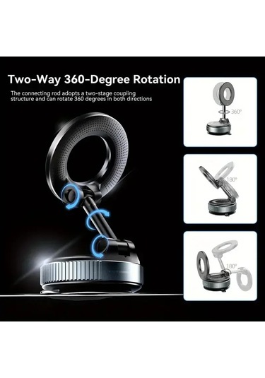 Vakumlu Manyetik Telefon Tutucusu, Magsafe Vantuzlu Telefon Tutucusu, 360 Black Black