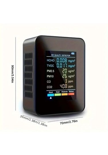 Boatshop1 Portable Mini Co2 Dedektor Hava Kalitesi Sicaklik Nem Olcer Tvoc Hcho Dedektor White 1 1pc Seyahat Ev Icin Sarj Edilebilir Pil Usb