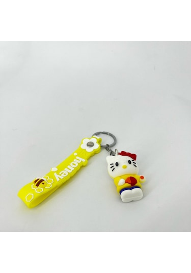 Raketli Hello Kitty Silikon Bileklikli Anahtarlık/çanta Süsü