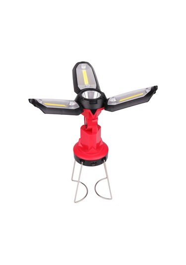 Güçlü Led El Feneri Kamp Yürüyüş Acil Çok Fonksiyonlu Şarj Edilebilir Deforme Edilebilir Aydınlatma Kırmızı Siyah