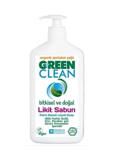 U Green Clean Organik Portakal Yağlı Bitkisel Likit Sabun 500 ML