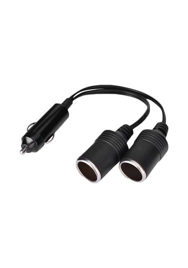 Moveevo 12v-24v Araç Şarj Adaptörü Erkekten İkiye Kadın Çıkışlı 10a, Otomobil-tır-motosiklet İçin 24cm Uzunluk, Pe Paketli
