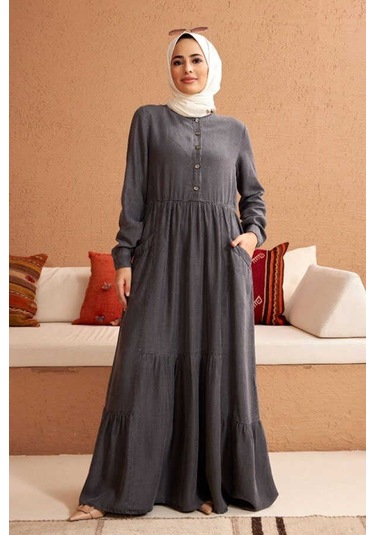 Neways 6575-Liyosel Elbise Gri