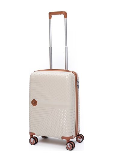 4 Lü Valiz Seti Elatae Exclusive Pro Polipropilen Kırılmaz Büyük - Orta - Kabin Boy Ve Makyaj Bej - Camel 5239